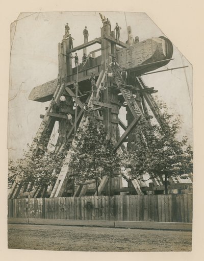 Erigiendo la Aguja de Cleopatra en el Embankment del Támesis, 12 de septiembre de 1878 de English Photographer