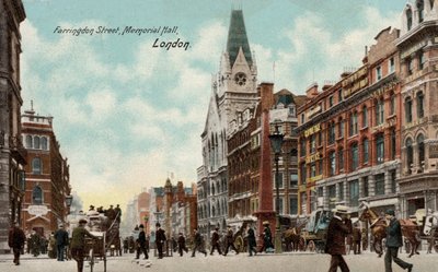 Calle Farringdon, Memorial Hall, Londres de English Photographer