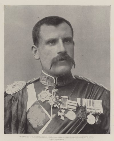 Fighting Mac, Mayor General Hector A Macdonald, comandante de la Brigada Highland en Sudáfrica de English Photographer