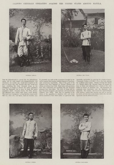Generales filipinos operando contra los Estados Unidos alrededor de Manila de English Photographer