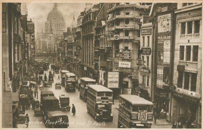 Fleet Street y la Catedral de San Pablo, Londres de English Photographer