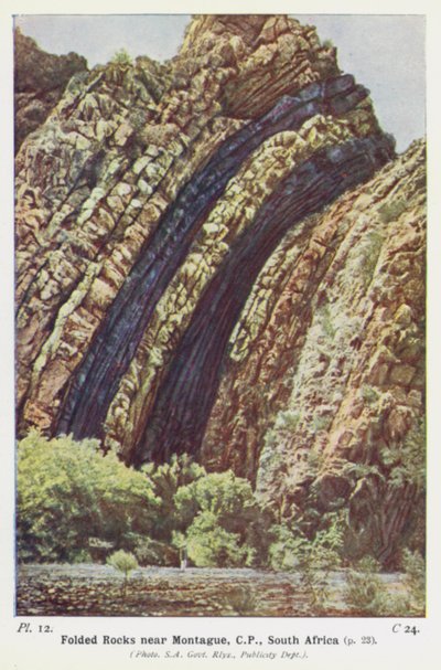 Rocas plegadas cerca de Montague, CP, Sudáfrica de English Photographer