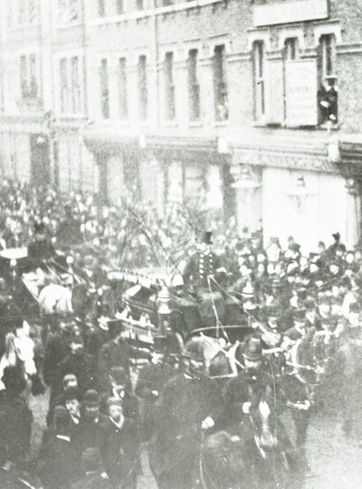 Procesión fúnebre de Charles Haddon Spurgeon, West Norwood, Londres, 1892 de English Photographer