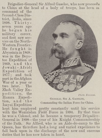 General Sir A Gaselee, comandante de la Fuerza India para China de English Photographer