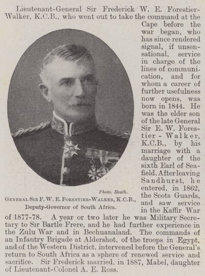 General Sir F W E Forestier-Walker, KCB, Vicegobernador de Sudáfrica de English Photographer