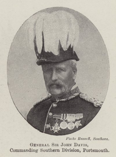General Sir John Davis, comandante de la División Sur, Portsmouth de English Photographer
