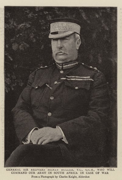 El General Sir Redvers Henry Buller, VC, GCB, quien comandará nuestro ejército en Sudáfrica en caso de guerra de English Photographer