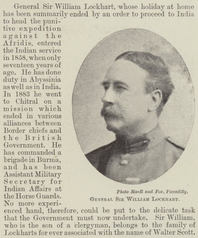 General Sir William Lockhart de English Photographer