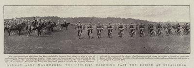 Maniobras del ejército alemán, los ciclistas desfilando ante el Kaiser en Estrasburgo de English Photographer