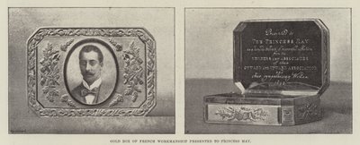 Caja de Oro de Manufactura Francesa presentada a la Princesa May de English Photographer