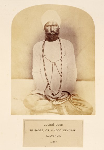 Govind Doss, Bairagee, o Devoto Hindú, Allyghur, de The People of India, por J. Forbes Watson, publicado en 1868 de English Photographer