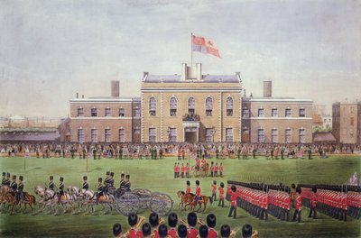 Gran desfile de la Honorable Compañía de Artillería, grabado por H. Billingsley después de una fotografía de Coleman, 1865 de English Photographer