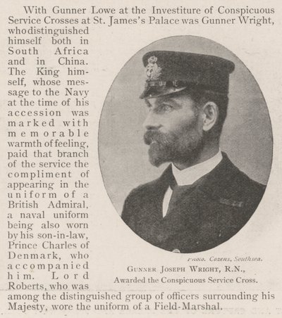 Artillero Joseph Wright, RN, galardonado con la Cruz de Servicio Conspicuo de English Photographer