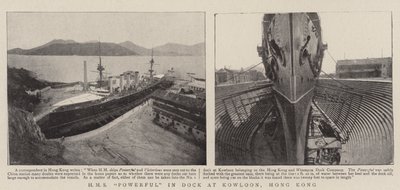 HMS Powerful en el Muelle de Kowloon, Hong Kong de English Photographer