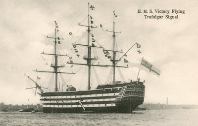 HMS Victory, ondeando la señal de Trafalgar de English Photographer
