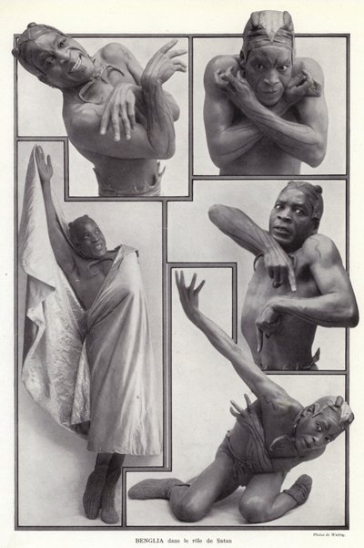 Habib Benglia, bailarín y actor francés nacido en Argelia en el papel de Satanás en Un Soir de Folie en el Folies Bergère, París de English Photographer