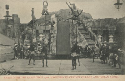 La aldea de Ceilán y la arena india de Hagenbeck, Exposición Franco-Británica, Londres de English Photographer