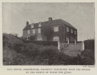 Hill House, Dersingham, recientemente comprada con la finca por el Príncipe de Gales por £7000 de English Photographer