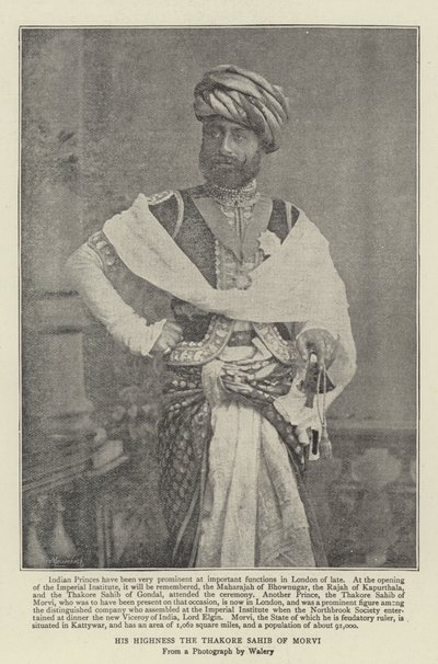 Su Alteza el Thakore Sahib de Morvi de English Photographer