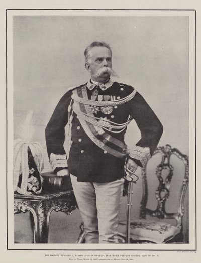 Su Majestad Humberto I, Renier Charles Emanuel Jean Marie Fernand Eugene, Rey de Italia de English Photographer