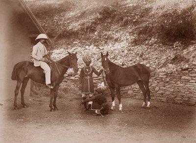 Caballos en Simla, Queen Mab y Gladys de English Photographer
