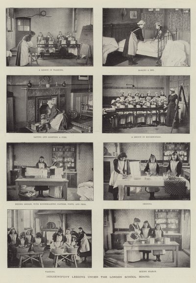 Lecciones de economía doméstica bajo la Junta Escolar de Londres de English Photographer