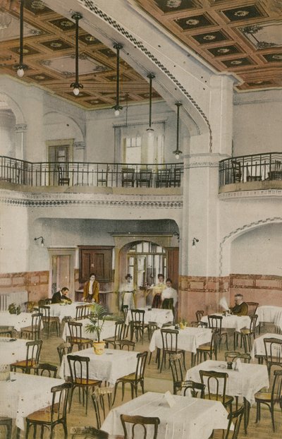 Interior de una sala de té de principios del siglo XX de English Photographer