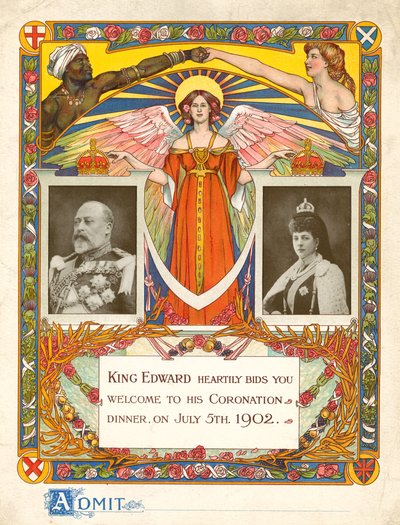 Invitación a la cena de coronación del Rey Eduardo VII el 5 de julio de 1902 de English Photographer