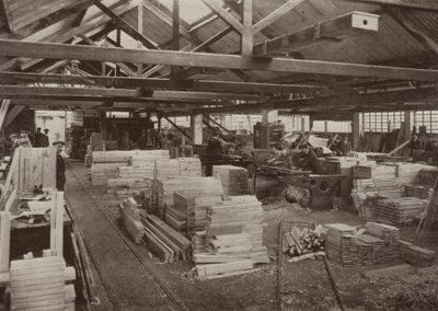 Fábrica de carpintería, Burton-on-Trent: Vista del taller de máquinas de carpinteros n.º 2 de English Photographer