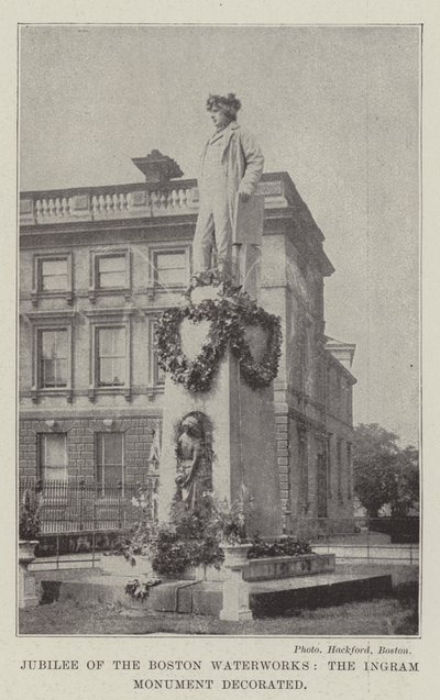 Jubileo de las Obras de Agua de Boston, el Monumento Ingram decorado de English Photographer