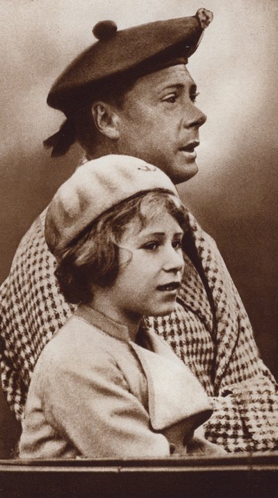 El rey Eduardo VIII y su sobrina, la futura reina Isabel II (foto b/n) de English Photographer
