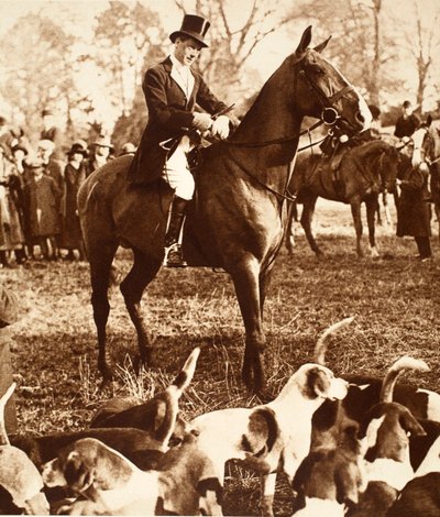 El Rey Eduardo VIII con la caza de Beaufort, 1923 de English Photographer