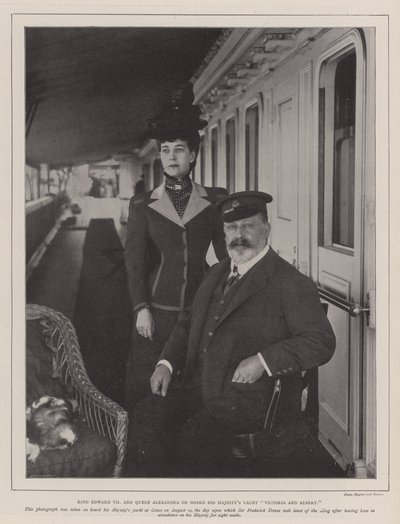 El rey Eduardo VII y la reina Alexandra a bordo del yate Victoria y Albert de Su Majestad de English Photographer