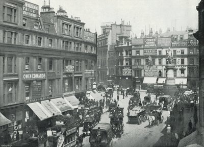 King William Street, el extremo de Cannon Street, mostrando la estatua de King William de English Photographer