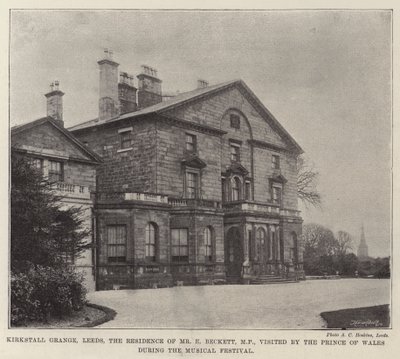 Kirkstall Grange, Leeds, la residencia del Sr. E Beckett, MP, visitada por el Príncipe de Gales durante el Festival Musical de English Photographer