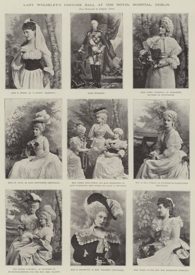 Baile de Disfraces de Lady Wolseley en el Hospital Real, Dublín de English Photographer