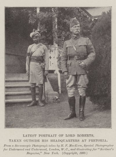 Último retrato de Lord Roberts, tomado fuera de su cuartel general en Pretoria de English Photographer