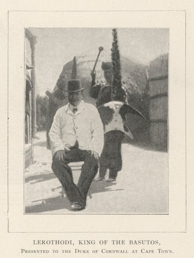 Lerothodi, Rey de los Basutos, presentado al Duque de Cornualles en Ciudad del Cabo de English Photographer