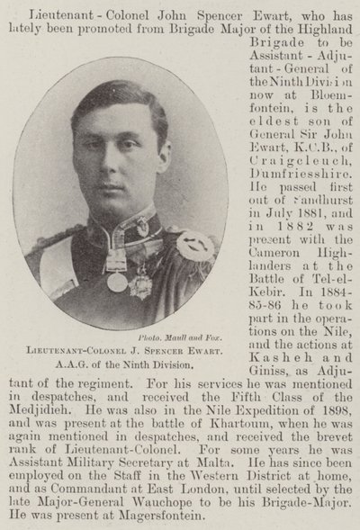 Teniente Coronel J Spencer Ewart, AAG de la Novena División de English Photographer