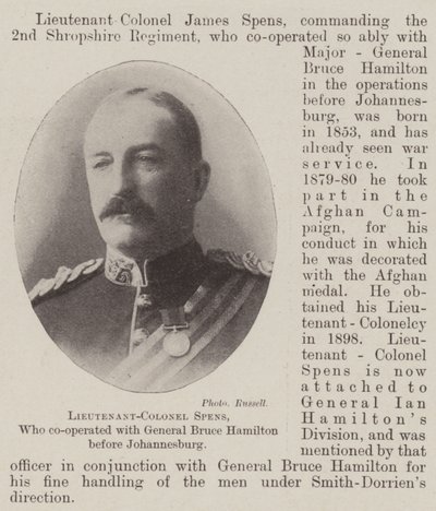 Teniente Coronel Spens, quien cooperó con el General Bruce Hamilton antes de Johannesburgo de English Photographer
