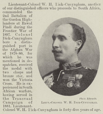 Teniente-Coronel W H Dick-Cunyngham de English Photographer