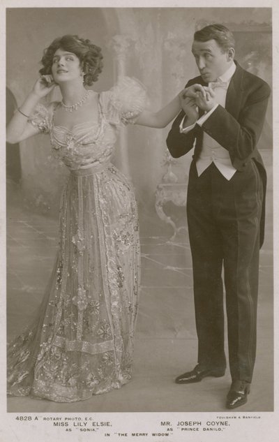 Lily Elsie y Joseph Coyne en La Viuda Alegre de English Photographer