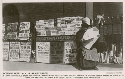 Vida en Londres, un vendedor de periódicos de English Photographer