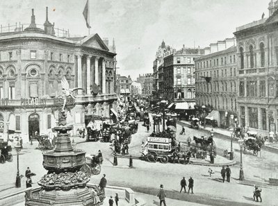 London Pavilion, Piccadilly Circus, Westminster LB: mirando al este, 1896 de English Photographer