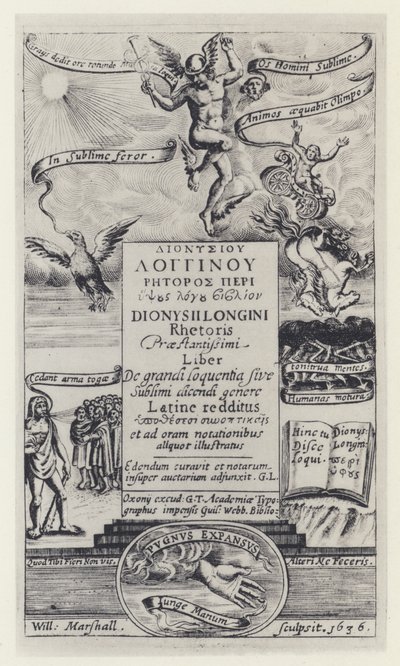 Longinus, G T para G Webb, Oxford 1636 de English Photographer