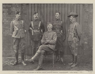 Lord Dunraven y oficiales de la 67ª Compañía de Yeomanry Imperial (Tiradores), yendo al sur de English Photographer