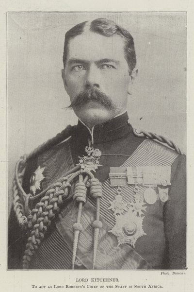 Lord Kitchener, para actuar como jefe de personal de Lord Roberts en Sudáfrica de English Photographer