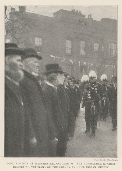 Lord Roberts en Manchester, 9 de octubre, el Comandante en Jefe inspeccionando a los veteranos de Crimea y la Rebelión India de English Photographer