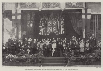 Lord Roberts inaugurando la Exposición Naval y Militar en el Crystal Palace de English Photographer