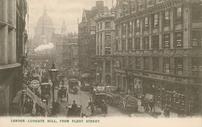 Colina Ludgate desde la Calle Fleet, Londres de English Photographer